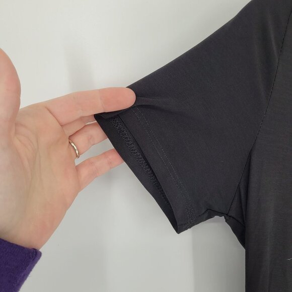 Lauren Taylor London womens Small Black metallic gold half geometric print dress - Picture 2 of 7